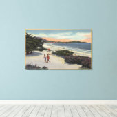 Toile Vue sur la plage, les baigneurs à pied (Insitu (Plancher de Bois))