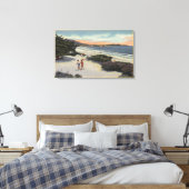 Toile Vue sur la plage, les baigneurs à pied (Insitu(Chambre))