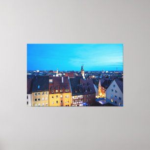 Toile Vue sur la vieille ville de Nuremberg la nuit