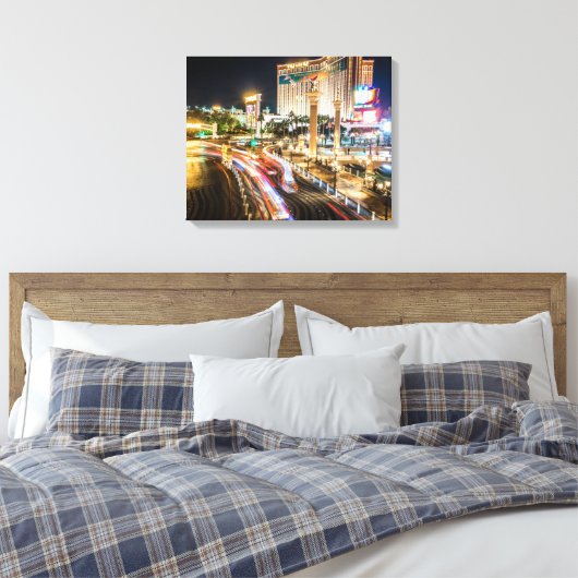 Toile Vue sur Las Vegas Nevada en soirée (Insitu(Chambre))