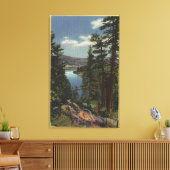 Toile Vue sur le lac à travers les pins # 2 (Insitu(Salon))