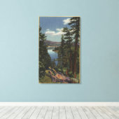 Toile Vue sur le lac à travers les pins # 2 (Insitu (Plancher de Bois))