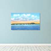 Toile Vue sur le lac éloigné du nouveau pont (Insitu (Plancher de Bois))