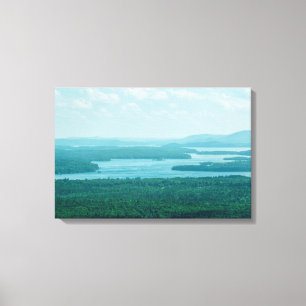 Toile Vue sur le lac et la montagne