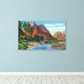 Toile Vue sur le mont Majestic et l'atterrissage d'Angel (Insitu (Plancher de Bois))