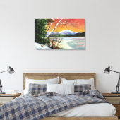 Toile Vue sur le mont Whiteface depuis le lac de (Insitu(Chambre))