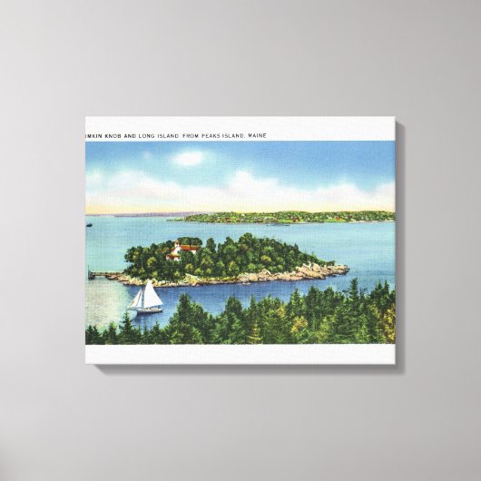 Toile Vue sur le pub de citrouille et Long Island (Recto)