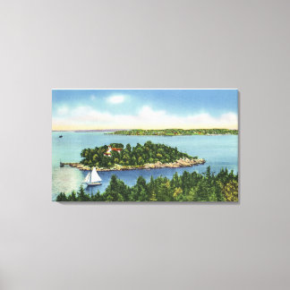 Toile Vue sur le pub de citrouille et Long Island