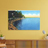 Toile Vue sur le rivage du pavillon du parc du lac Senec (Insitu(Salon))