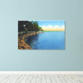 Toile Vue sur le rivage du pavillon du parc du lac Senec (Insitu (Plancher de Bois))