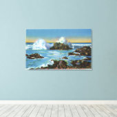 Toile Vue sur le Surf le long du rocher (Insitu (Plancher de Bois))