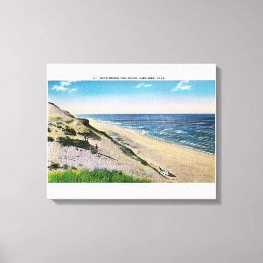 Toile Vue sur les dunes de sable et la plage (Recto)