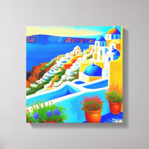 Toile Vue sur l'île de Santorin