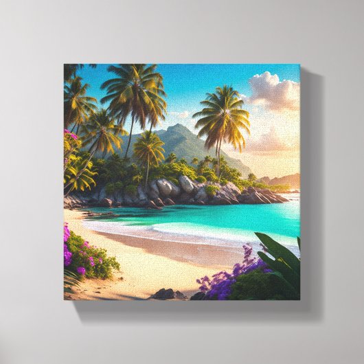 Toile Vue sur l'océan du Paradis tropical (Recto)