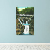 Toile Vue sur Split Rock Falls et Bridge (Insitu (Plancher de Bois))
