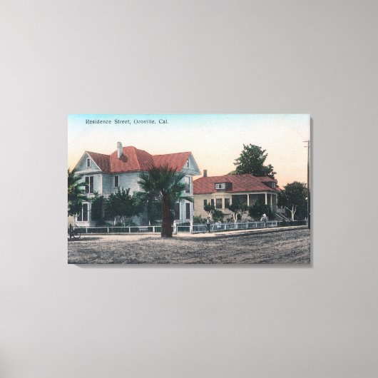 Toile Vue sur une rue de résidence, Enfant à vélo (Recto)