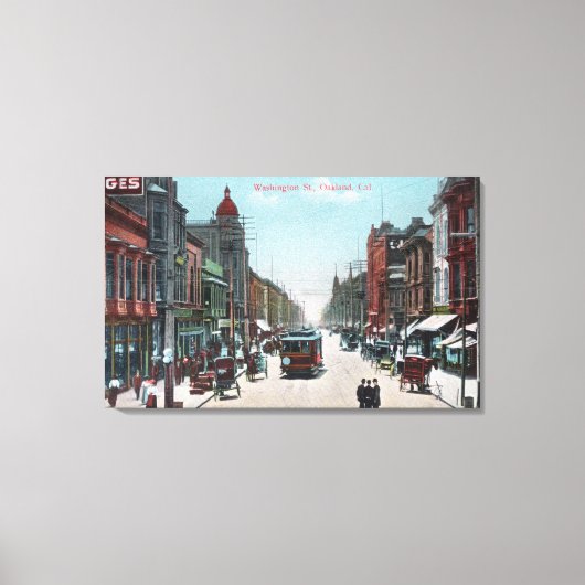 Toile Vue sur Washington Street avec funiculaire (Recto)