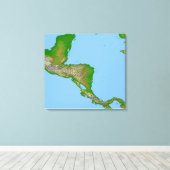 Toile Vue topographique de l'Amérique centrale (Insitu (Plancher de Bois))