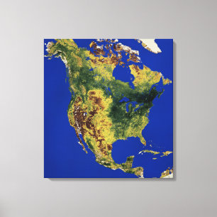 Toile Vue topographique de nord et de l'Amérique