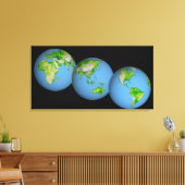 Toile Vue topographique du monde (Insitu(Salon))