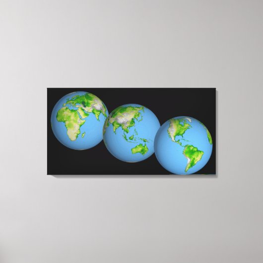 Toile Vue topographique du monde (Recto)