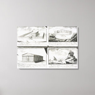 Toile Vues de quatre bâtiments classiques : Le temple
