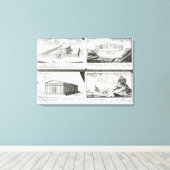Toile Vues de quatre bâtiments classiques : Le Temple de (Insitu (Plancher de Bois))