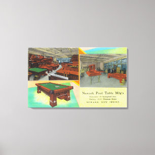 Toile Vues intérieures de table de billard de Newark