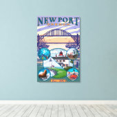 Toile Vues sur la ville - Newport, Oregon (Insitu (Plancher de Bois))