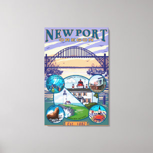 Toile Vues sur la ville - Newport, Oregon