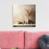 Toile Wabi-Sabi Japandi Ikebana avec vase en céramique (Insitu(Salon))