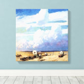 Toile "Wagons couverts" Art occidental par NC Wyeth (Insitu (Plancher de Bois))