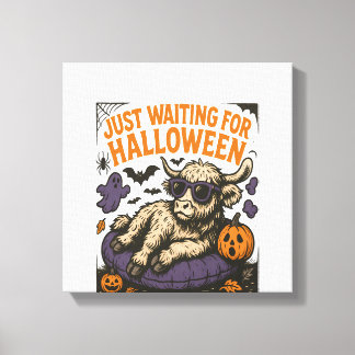 Toile Waiting For Halloween Highland Cow