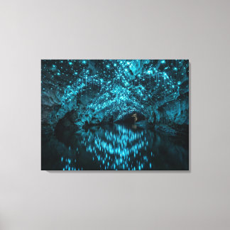 Toile Waitomo Glowworm Galaxy - Bioluminescent Cave Refl