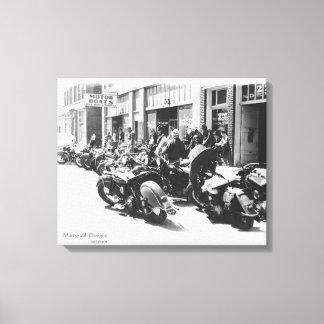 Toile Wall Art "Street Rally" de moto des années 1940