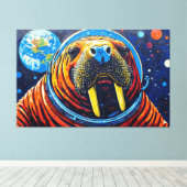 TOILE WALRUS IN SPACE-4 (Insitu (Plancher de Bois))