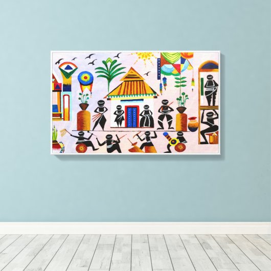 Toile Warli Peinture murale (Insitu (Plancher de Bois))