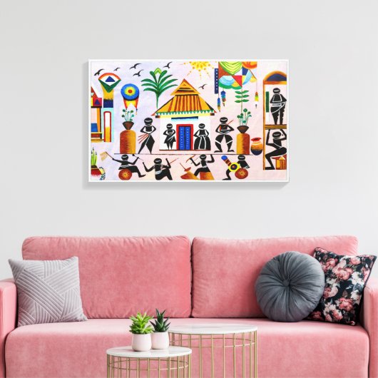 Toile Warli Peinture murale (Insitu(Salon))