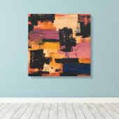 Toile Warm Tones Abstract Geometric Expressionism Wall D (Insitu (Plancher de Bois))