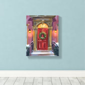 Toile Warm Welcome | Christmas Red Wreath Cozy Painting (Insitu (Plancher de Bois))