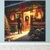 Toile Warm Welcome: Eastman Johnson Holiday Glow (Insitu (Plancher de Bois))
