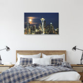 Toile Washington, Seattle, Skyline la nuit à partir de K (Insitu(Chambre))