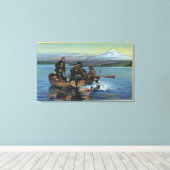 Toile Washington - Vue des pêcheurs qui attrapent un Sau (Insitu (Plancher de Bois))