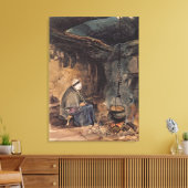 Toile Watching the pot boil - a cottage interior (Insitu(Salon))