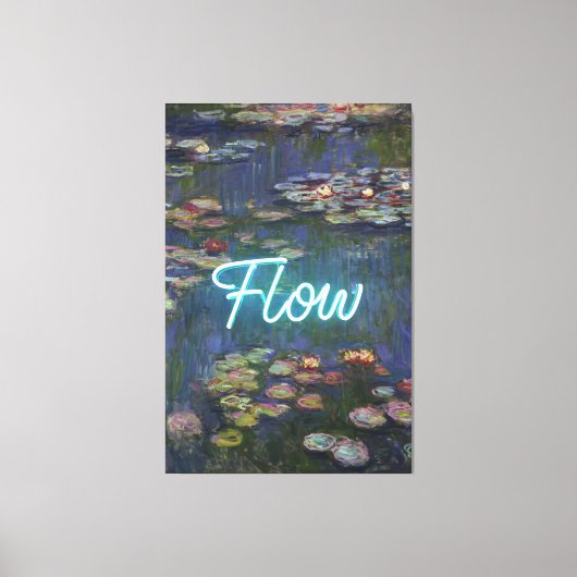 Toile Water Lilies Remix – Neon “FLOW” Wall Art & Gifts (Recto)