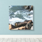 Toile Water Splashing on Rocks Photo (Insitu (Plancher de Bois))
