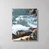 Toile Water Splashing on Rocks Photo (Recto)