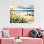 Toile Watercolor Beach Grass and Ocean Scene (Insitu(Salon))