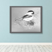 Toile Watercolor Chickadee Bird Pine Cone Nature Art (Insitu (Plancher de Bois))