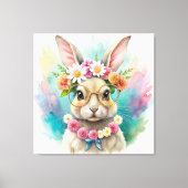 Toile Watercolor Cute Rabbit  (Recto)
